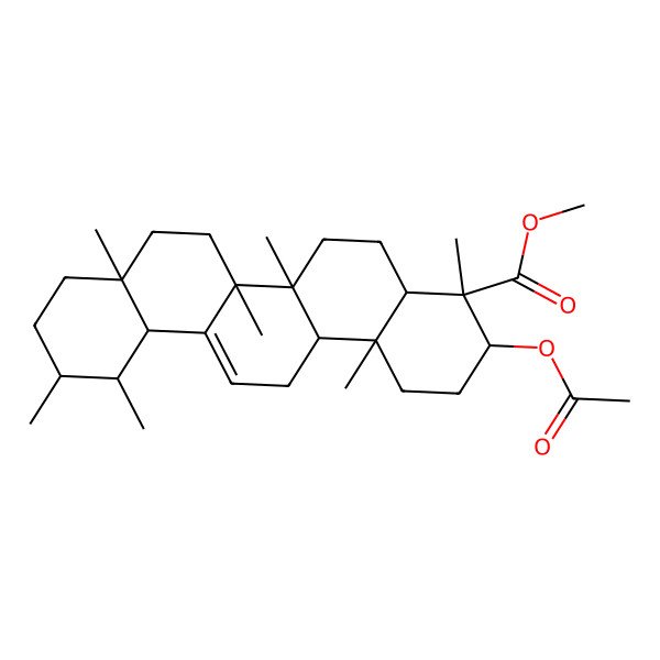 2D Structure of methyl 3-acetyloxy-4,6a,6b,8a,11,12,14b-heptamethyl-2,3,4a,5,6,7,8,9,10,11,12,12a,14,14a-tetradecahydro-1H-picene-4-carboxylate 2D Structure of methyl 3-acetyloxy-4,6a,6b,8a,11,12,14b-heptamethyl-2,3,4a,5,6,7,8,9,10,11,12,12a,14,14a-tetradecahydro-1H-picene-4-carboxylate