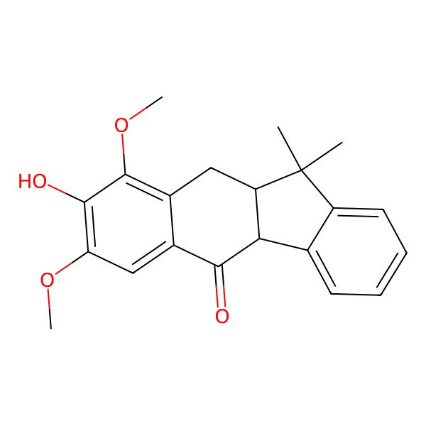 2D Structure of (4bR,10aR)-8-hydroxy-7,9-dimethoxy-11,11-dimethyl-10,10a-dihydro-4bH-benzo[b]fluoren-5-one