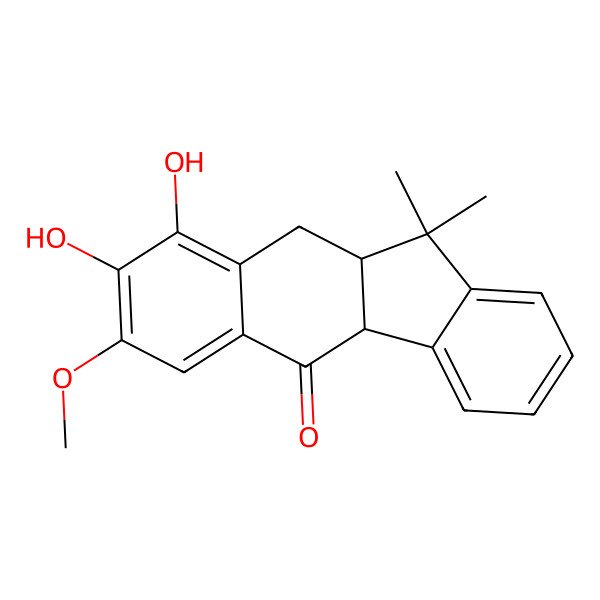 2D Structure of (4bR,10aR)-8,9-dihydroxy-7-methoxy-11,11-dimethyl-10,10a-dihydro-4bH-benzo[b]fluoren-5-one