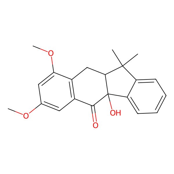 2D Structure of (4bR,10aS)-4b-hydroxy-7,9-dimethoxy-11,11-dimethyl-10,10a-dihydrobenzo[b]fluoren-5-one