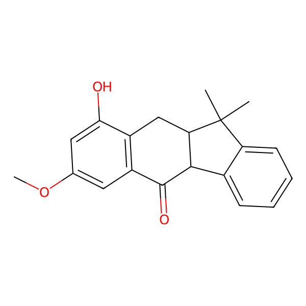 2D Structure of (4bR,10aS)-9-hydroxy-7-methoxy-11,11-dimethyl-10,10a-dihydro-4bH-benzo[b]fluoren-5-one