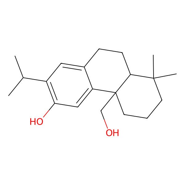 2D Structure of (4bR,8aR)-4b-(hydroxymethyl)-8,8-dimethyl-2-propan-2-yl-5,6,7,8a,9,10-hexahydrophenanthren-3-ol
