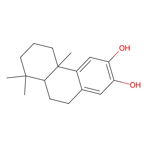 2D Structure of (4bR,8aR)-4b,8,8-trimethyl-5,6,7,8a,9,10-hexahydrophenanthrene-2,3-diol