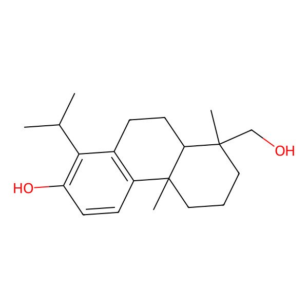 2D Structure of (4bR,8S,8aR)-8-(hydroxymethyl)-4b,8-dimethyl-1-propan-2-yl-5,6,7,8a,9,10-hexahydrophenanthren-2-ol