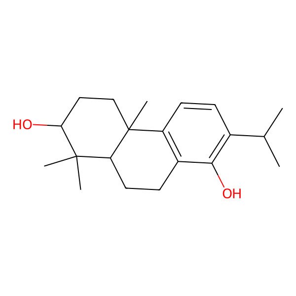 2D Structure of (4bS,7S,8aR)-4b,8,8-trimethyl-2-propan-2-yl-5,6,7,8a,9,10-hexahydrophenanthrene-1,7-diol 2D Structure of (4bS,7S,8aR)-4b,8,8-trimethyl-2-propan-2-yl-5,6,7,8a,9,10-hexahydrophenanthrene-1,7-diol