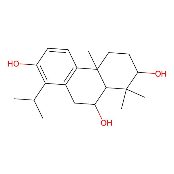 2D Structure of (4bS,7S,8aR,9R)-4b,8,8-trimethyl-1-propan-2-yl-5,6,7,8a,9,10-hexahydrophenanthrene-2,7,9-triol