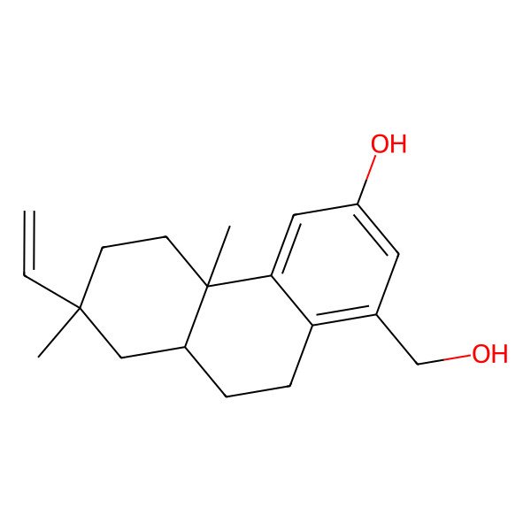 2D Structure of (4bS,7S,8aS)-7-ethenyl-1-(hydroxymethyl)-4b,7-dimethyl-5,6,8,8a,9,10-hexahydrophenanthren-3-ol 2D Structure of (4bS,7S,8aS)-7-ethenyl-1-(hydroxymethyl)-4b,7-dimethyl-5,6,8,8a,9,10-hexahydrophenanthren-3-ol
