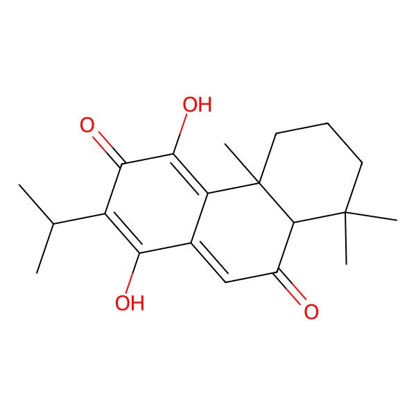 2D Structure of (4bS,8aS)-1,4-dihydroxy-4b,8,8-trimethyl-2-propan-2-yl-5,6,7,8a-tetrahydrophenanthrene-3,9-dione 2D Structure of (4bS,8aS)-1,4-dihydroxy-4b,8,8-trimethyl-2-propan-2-yl-5,6,7,8a-tetrahydrophenanthrene-3,9-dione