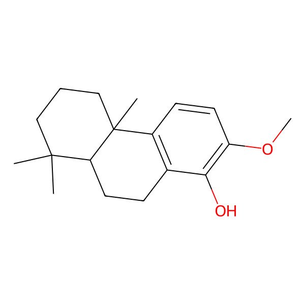 2D Structure of (4bS,8aS)-2-methoxy-4b,8,8-trimethyl-5,6,7,8a,9,10-hexahydrophenanthren-1-ol 2D Structure of (4bS,8aS)-2-methoxy-4b,8,8-trimethyl-5,6,7,8a,9,10-hexahydrophenanthren-1-ol