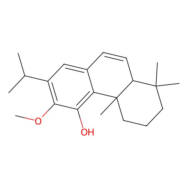 2D Structure of (4bS,8aS)-3-methoxy-4b,8,8-trimethyl-2-propan-2-yl-5,6,7,8a-tetrahydrophenanthren-4-ol