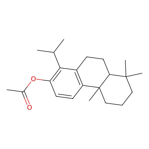 2D Structure of 2-Phenanthrenol, 4b,5,6,7,8,8a,9,10-octahydro-4b,8,8-trimethyl-1-(1-methylethyl)-, acetate, (4bS,8aS)-