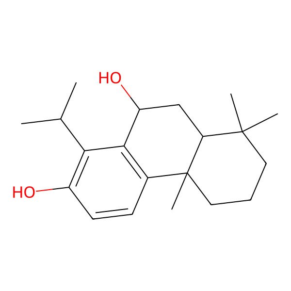 2D Structure of (4bS,8aS,10R)-1-isopropyl-4b,8,8-trimethyl-5,6,7,8a,9,10-hexahydrophenanthrene-2,10-diol