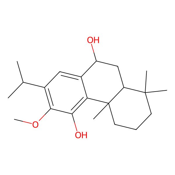 2D Structure of (4bS,8aS,10R)-3-methoxy-4b,8,8-trimethyl-2-propan-2-yl-5,6,7,8a,9,10-hexahydrophenanthrene-4,10-diol