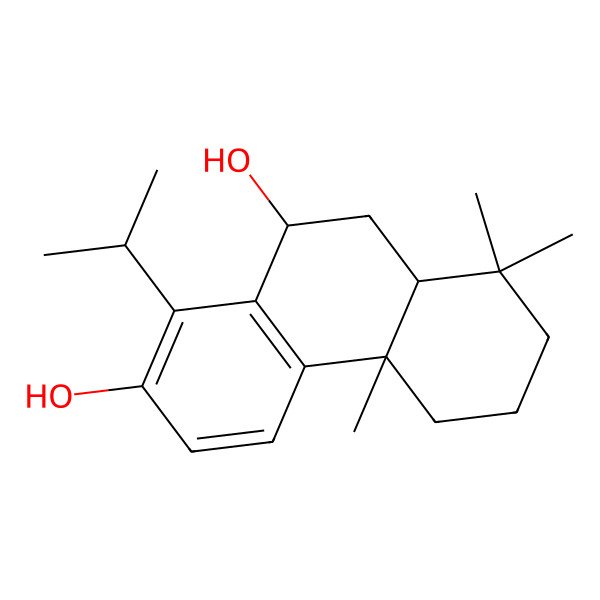 2D Structure of (4bS,8aS,10S)-1-isopropyl-4b,8,8-trimethyl-5,6,7,8a,9,10-hexahydrophenanthrene-2,10-diol