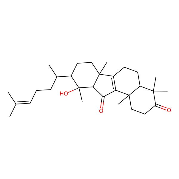 2D Structure of 10-hydroxy-4,4,6b,10,11b-pentamethyl-9-(6-methylhept-5-en-2-yl)-2,4a,5,6,7,8,9,10a-octahydro-1H-benzo[a]fluorene-3,11-dione