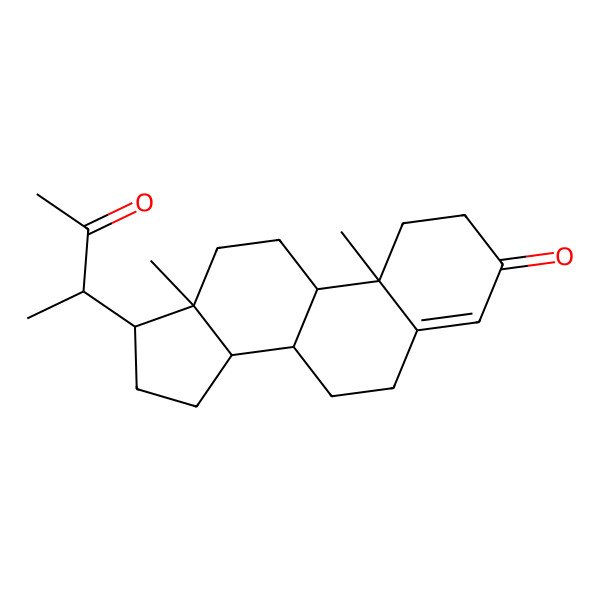 2D Structure of (8S,9S,10R,13S,14S,17R)-10,13-dimethyl-17-[(2S)-3-oxobutan-2-yl]-1,2,6,7,8,9,11,12,14,15,16,17-dodecahydrocyclopenta[a]phenanthren-3-one