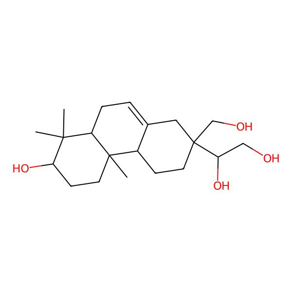 2D Structure of 1-[7-hydroxy-2-(hydroxymethyl)-4b,8,8-trimethyl-3,4,4a,5,6,7,8a,9-octahydro-1H-phenanthren-2-yl]ethane-1,2-diol