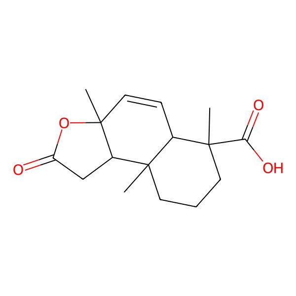 2D Structure of (3aS,5aR,6S,9aS,9bR)-3a,6,9a-trimethyl-2-oxo-1,5a,7,8,9,9b-hexahydrobenzo[e][1]benzofuran-6-carboxylic acid