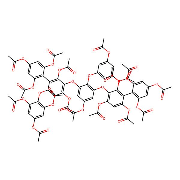 2D Structure of [3-Acetyloxy-5-[4-acetyloxy-2-[2,6-diacetyloxy-4-(2,4,6-triacetyloxyphenoxy)-3-(2,4,6-triacetyloxyphenyl)phenoxy]-6-[2,4,6-triacetyloxy-3-(2,4,6-triacetyloxyphenyl)phenoxy]phenoxy]phenyl] acetate