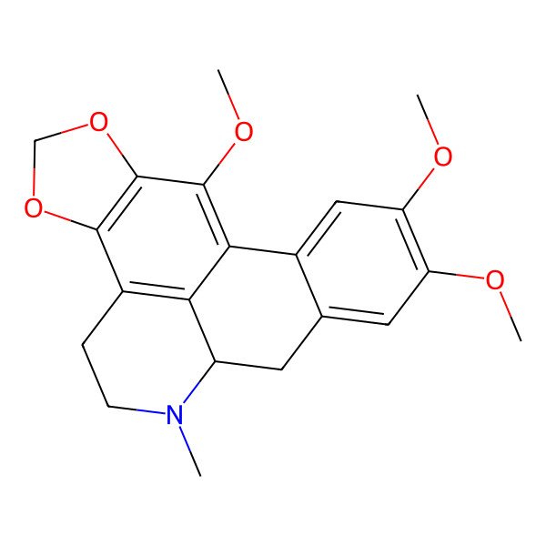 2D Structure of (12S)-2,16,17-trimethoxy-11-methyl-4,6-dioxa-11-azapentacyclo[10.7.1.03,7.08,20.014,19]icosa-1,3(7),8(20),14,16,18-hexaene