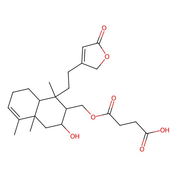2D Structure of 4-[[3-hydroxy-1,4a,5-trimethyl-1-[2-(5-oxo-2H-furan-3-yl)ethyl]-2,3,4,7,8,8a-hexahydronaphthalen-2-yl]methoxy]-4-oxobutanoic acid