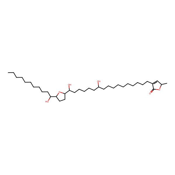 2D Structure of (2S)-4-[(11R,17R)-11,17-dihydroxy-17-[(2R,5R)-5-[(1R)-1-hydroxyundecyl]oxolan-2-yl]heptadecyl]-2-methyl-2H-furan-5-one