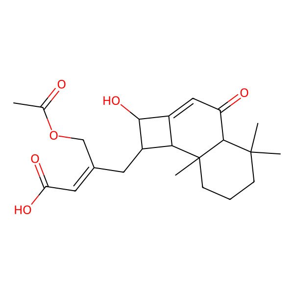 2D Structure of 3-(acetyloxymethyl)-4-(2-hydroxy-5,5,8a-trimethyl-4-oxo-2,4a,6,7,8,8b-hexahydro-1H-cyclobuta[a]naphthalen-1-yl)but-2-enoic acid