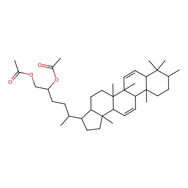 2D Structure of [(2R,5R)-5-[(3R,3aS,5aR,5bR,7aR,9S,11aS,11bR,13aR,13bS)-5a,5b,8,8,9,11a,13b-heptamethyl-1,2,3,3a,4,5,7a,9,10,11,11b,13a-dodecahydrocyclopenta[a]chrysen-3-yl]-2-acetyloxyhexyl] acetate