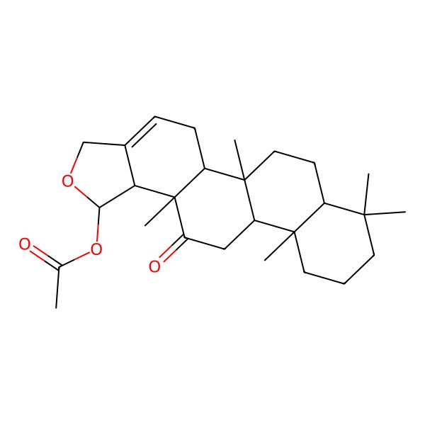 2D Structure of [(1S,5aS,5bR,7aS,11aS,11bR,13aS,13bS)-5b,8,8,11a,13a-pentamethyl-13-oxo-3,5,5a,6,7,7a,9,10,11,11b,12,13b-dodecahydro-1H-phenanthro[1,2-g][2]benzofuran-1-yl] acetate