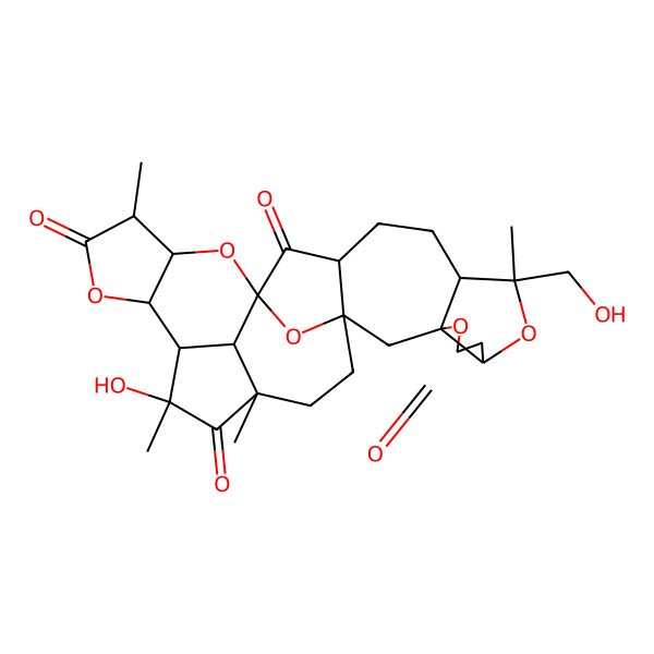 2D Structure of 23-Hydroxy-9-(hydroxymethyl)-9,18,23,25-tetramethyl-4,8,16,20,28-pentaoxaoctacyclo[13.12.1.115,22.01,13.03,7.03,10.017,21.025,29]nonacosane-5,14,19,24-tetrone