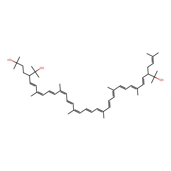 2D Structure of 30-(2-Hydroxypropan-2-yl)-2,6,10,14,19,23,27,33-octamethyl-3-(3-methylbut-2-enyl)tetratriaconta-4,6,8,10,12,14,16,18,20,22,24,26,28-tridecaene-2,33-diol