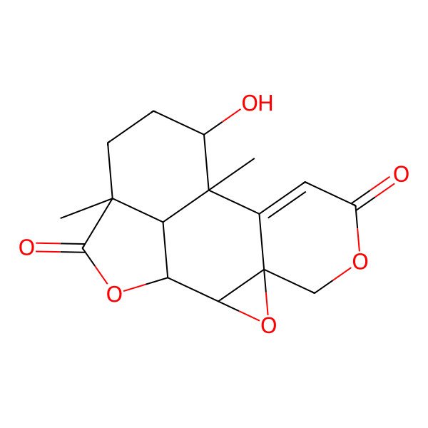 2D Structure of (1S,2R,4R,10S,11R,14S)-11-hydroxy-10,14-dimethyl-3,6,16-trioxapentacyclo[8.6.1.02,4.04,9.014,17]heptadec-8-ene-7,15-dione