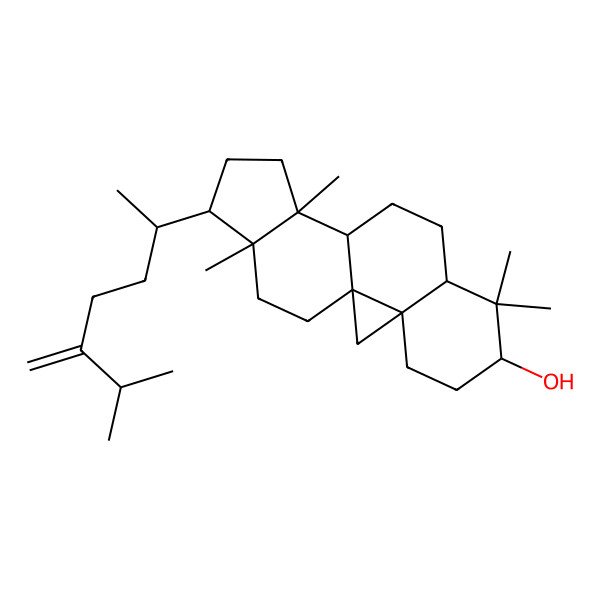 2D Structure of (1S,3R,6S,8S,11S,12S,15R,16R)-7,7,12,16-tetramethyl-15-[(2S)-6-methyl-5-methylideneheptan-2-yl]pentacyclo[9.7.0.01,3.03,8.012,16]octadecan-6-ol