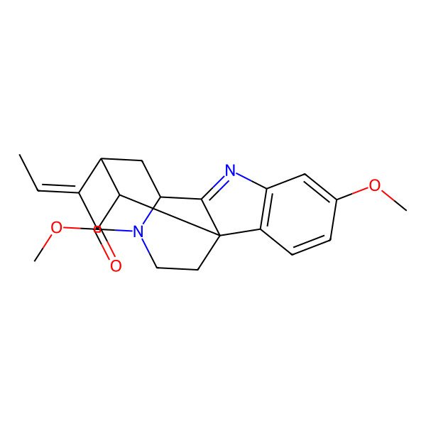2D Structure of methyl (1S,10R,12S,13Z,18S)-13-ethylidene-5-methoxy-8,15-diazapentacyclo[10.5.1.01,9.02,7.010,15]octadeca-2(7),3,5,8-tetraene-18-carboxylate