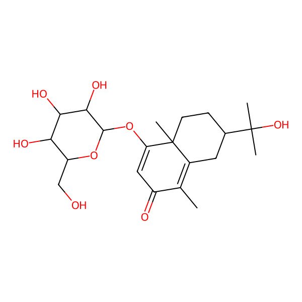 2D Structure of 7-(2-Hydroxypropan-2-yl)-1,4a-dimethyl-4-[3,4,5-trihydroxy-6-(hydroxymethyl)oxan-2-yl]oxy-5,6,7,8-tetrahydronaphthalen-2-one