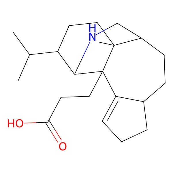 2D Structure of 3-[(1R,2R,7S,10R,13R,14S)-1-methyl-14-propan-2-yl-12-azatetracyclo[8.6.0.02,13.03,7]hexadec-3-en-2-yl]propanoic acid