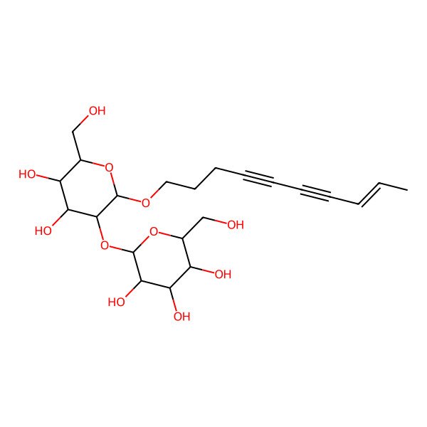 2D Structure of 2-[2-Dec-8-en-4,6-diynoxy-4,5-dihydroxy-6-(hydroxymethyl)oxan-3-yl]oxy-6-(hydroxymethyl)oxane-3,4,5-triol