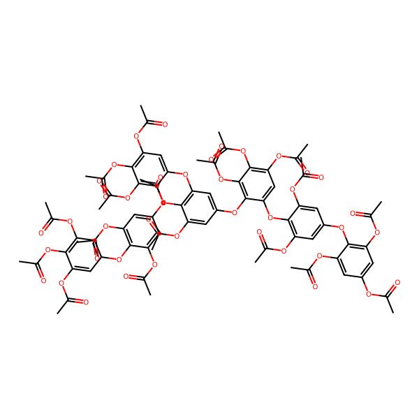 2D Structure of [3,5-Diacetyloxy-4-[3,5-diacetyloxy-4-[3,4,5-triacetyloxy-2-[3,4-diacetyloxy-5-[3,4,5-triacetyloxy-2-[3,5-diacetyloxy-4-(3,4,5-triacetyloxyphenoxy)phenoxy]phenoxy]phenoxy]phenoxy]phenoxy]phenyl] acetate