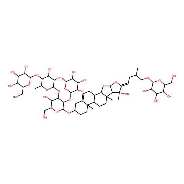 2D Structure of (2S,3R,4R,5R,6S)-2-[(2R,3R,4S,5R,6R)-4-[(2S,3R,4S,5R,6S)-3,4-dihydroxy-6-methyl-5-[(2S,3R,4S,5S,6R)-3,4,5-trihydroxy-6-(hydroxymethyl)oxan-2-yl]oxyoxan-2-yl]oxy-5-hydroxy-6-(hydroxymethyl)-2-[[(1S,2S,4S,6Z,7S,8R,9S,12S,13R,16S)-7-hydroxy-7,9,13-trimethyl-6-[(3S)-3-methyl-4-[(2S,3R,4S,5S,6R)-3,4,5-trihydroxy-6-(hydroxymethyl)oxan-2-yl]oxybutylidene]-5-oxapentacyclo[10.8.0.02,9.04,8.013,18]icos-18-en-16-yl]oxy]oxan-3-yl]oxy-6-methyloxane-3,4,5-triol