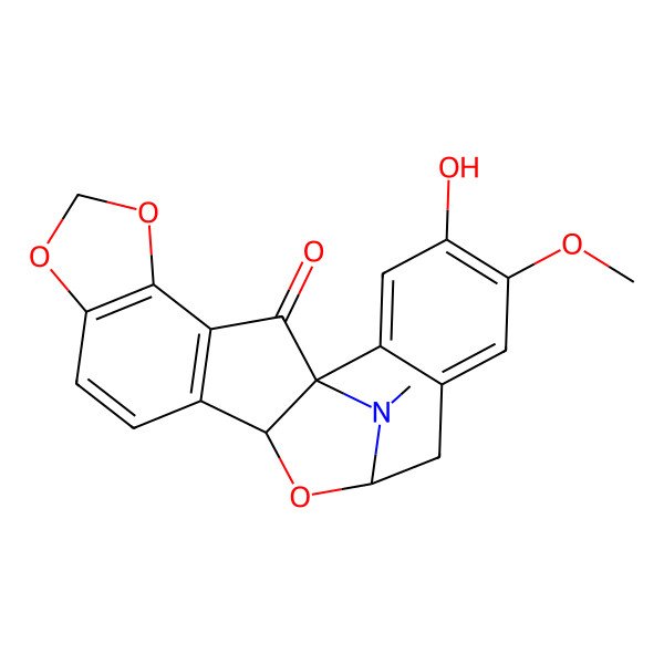 2D Structure of 19-Hydroxy-18-methoxy-22-methyl-5,7,13-trioxa-22-azahexacyclo[12.7.1.01,12.03,11.04,8.016,21]docosa-3(11),4(8),9,16,18,20-hexaen-2-one