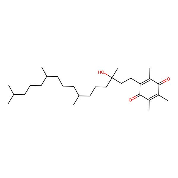 2D Structure of 2-[(3S,7R,11R)-3-hydroxy-3,7,11,15-tetramethylhexadecyl]-3,5,6-trimethylcyclohexa-2,5-diene-1,4-dione