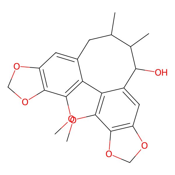 2D Structure of (11S,12R,13R)-3,22-dimethoxy-12,13-dimethyl-5,7,18,20-tetraoxapentacyclo[13.7.0.02,10.04,8.017,21]docosa-1(22),2,4(8),9,15,17(21)-hexaen-11-ol