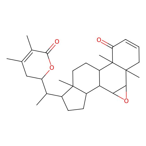 2D Structure of (1S,2S,4R,5S,10R,11S,14R,15R,18S)-15-[(1S)-1-[(2S)-4,5-dimethyl-6-oxo-2,3-dihydropyran-2-yl]ethyl]-5,10,14-trimethyl-3-oxapentacyclo[9.7.0.02,4.05,10.014,18]octadec-7-en-9-one