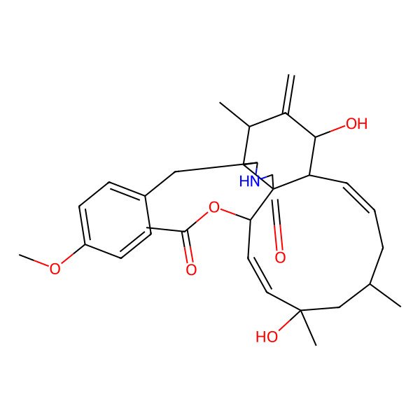 2D Structure of [5,12-Dihydroxy-16-[(4-methoxyphenyl)methyl]-5,7,14-trimethyl-13-methylidene-18-oxo-17-azatricyclo[9.7.0.01,15]octadeca-3,9-dien-2-yl] acetate