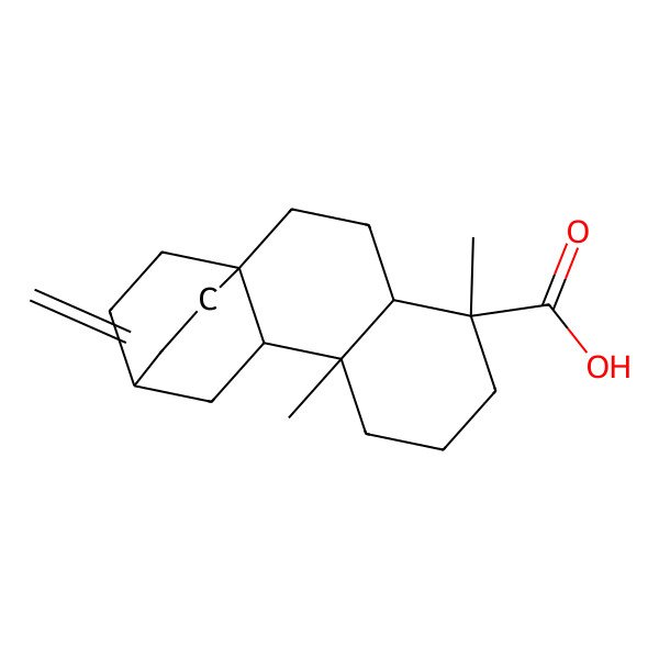 2D Structure of (1R,4S,5R,9S,10R,12S)-5,9-dimethyl-13-methylidenetetracyclo[10.2.2.01,10.04,9]hexadecane-5-carboxylic acid