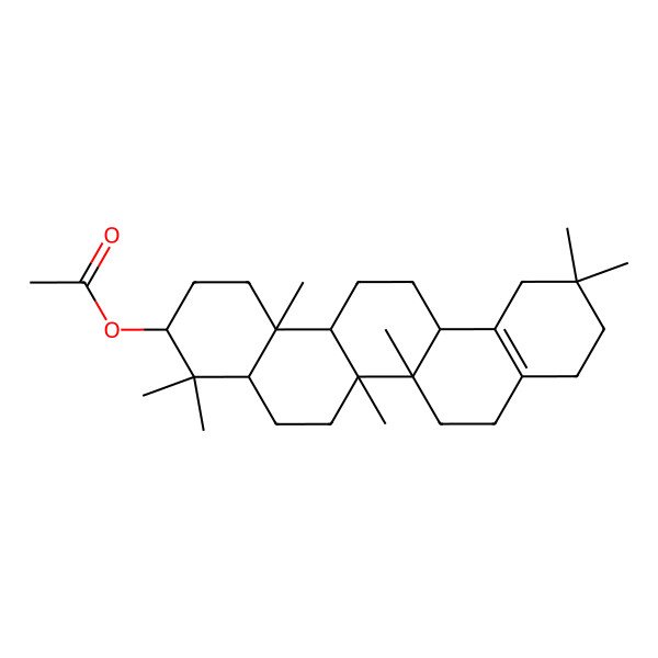 2D Structure of [(3S,4aS,6aR,6aR,6bR,14aR,14bR)-4,4,6a,6b,11,11,14b-heptamethyl-2,3,4a,5,6,6a,7,8,9,10,12,13,14,14a-tetradecahydro-1H-picen-3-yl] acetate