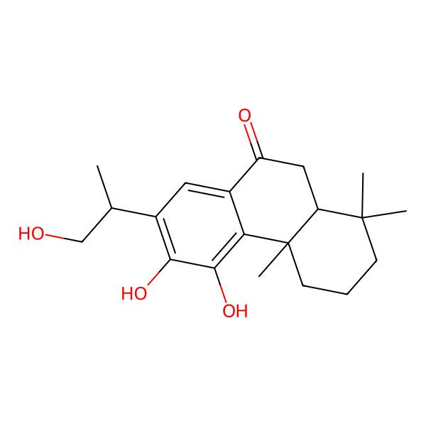 2D Structure of (4aS,10aS)-5,6-dihydroxy-7-(1-hydroxypropan-2-yl)-1,1,4a-trimethyl-3,4,10,10a-tetrahydro-2H-phenanthren-9-one