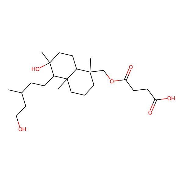 2D Structure of 4-[[6-hydroxy-5-(5-hydroxy-3-methylpentyl)-1,4a,6-trimethyl-3,4,5,7,8,8a-hexahydro-2H-naphthalen-1-yl]methoxy]-4-oxobutanoic acid