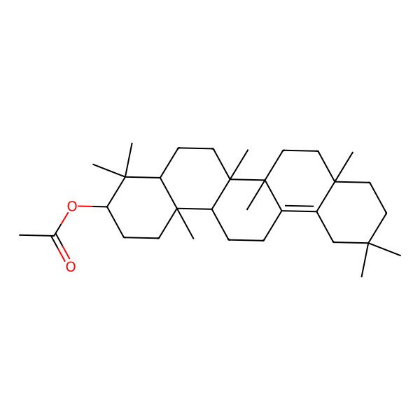 2D Structure of [(3R,4aR,6aR,6bS,8aR,14aR,14bR)-4,4,6a,6b,8a,11,11,14b-octamethyl-1,2,3,4a,5,6,7,8,9,10,12,13,14,14a-tetradecahydropicen-3-yl] acetate