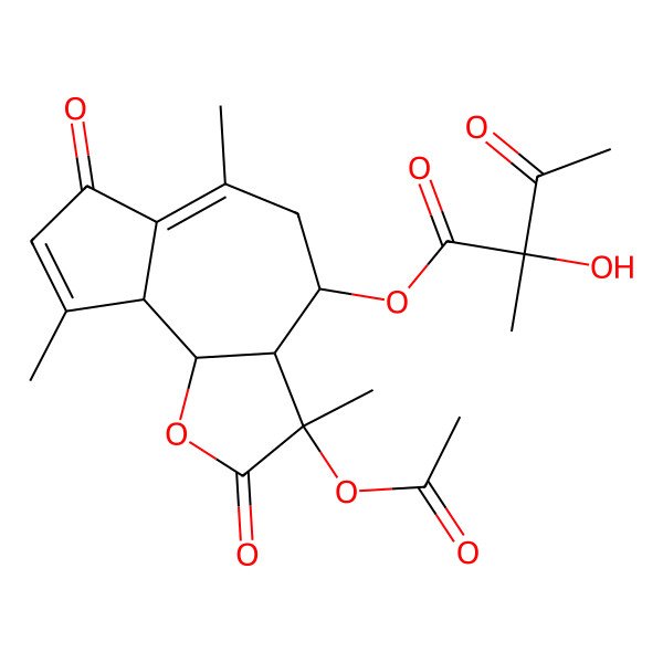 2D Structure of [(3S,3aR,4S,9aR,9bS)-3-acetyloxy-3,6,9-trimethyl-2,7-dioxo-4,5,9a,9b-tetrahydro-3aH-azuleno[4,5-b]furan-4-yl] (2R)-2-hydroxy-2-methyl-3-oxobutanoate